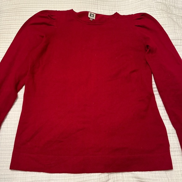 Anne Klein Shirred Shoulder Pullover Cashmere Blend Sweater - Size M - Picture 4 of 11